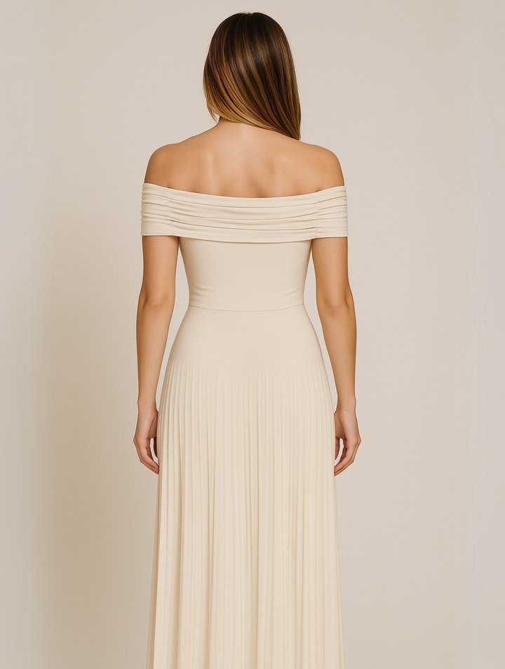 Women's Elegant Off-Shoulder Maxi Dress - Timeless Style