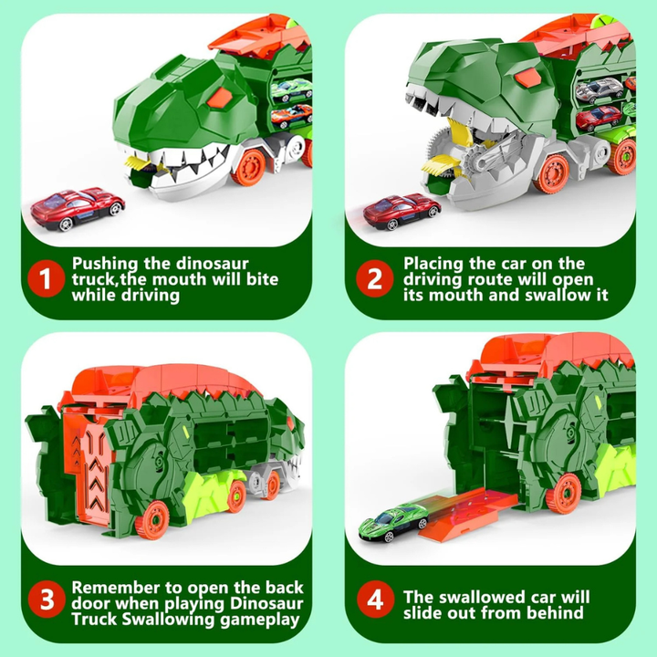 Dino City Transporter Race Track & Transformable Truck, view 3 - Elena Harper