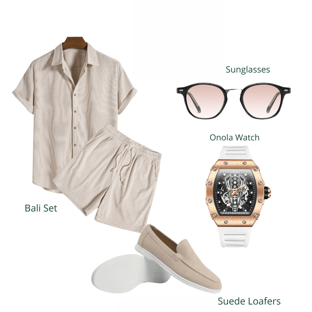 Emma & Rose Manhattan Axel™ Gold Set jewelry featuring elegant gold accessories on a neutral background.