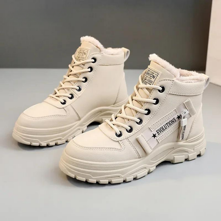 Elegant Winter Boots for Women – Comfortable Lace-Up Fleece Lined