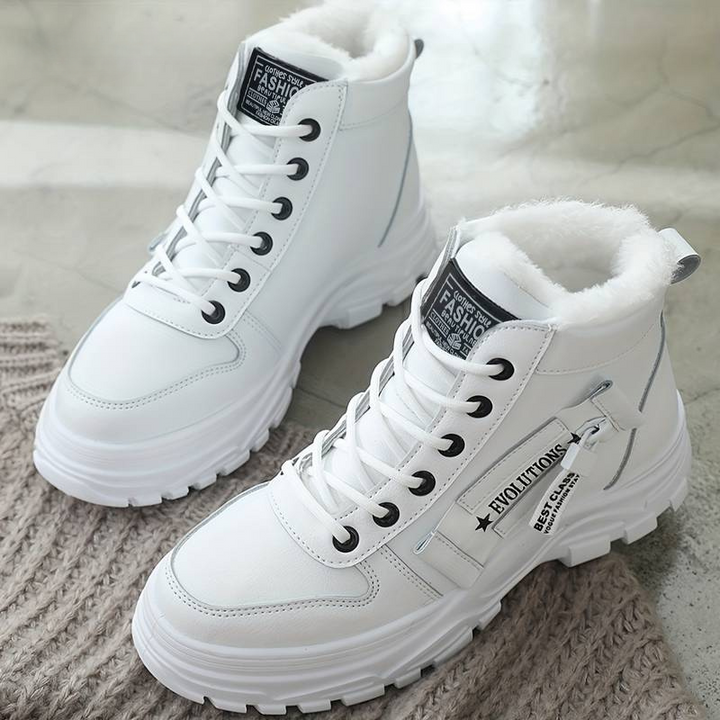 Elegant Winter Boots for Women – Comfortable Lace-Up Fleece Lined