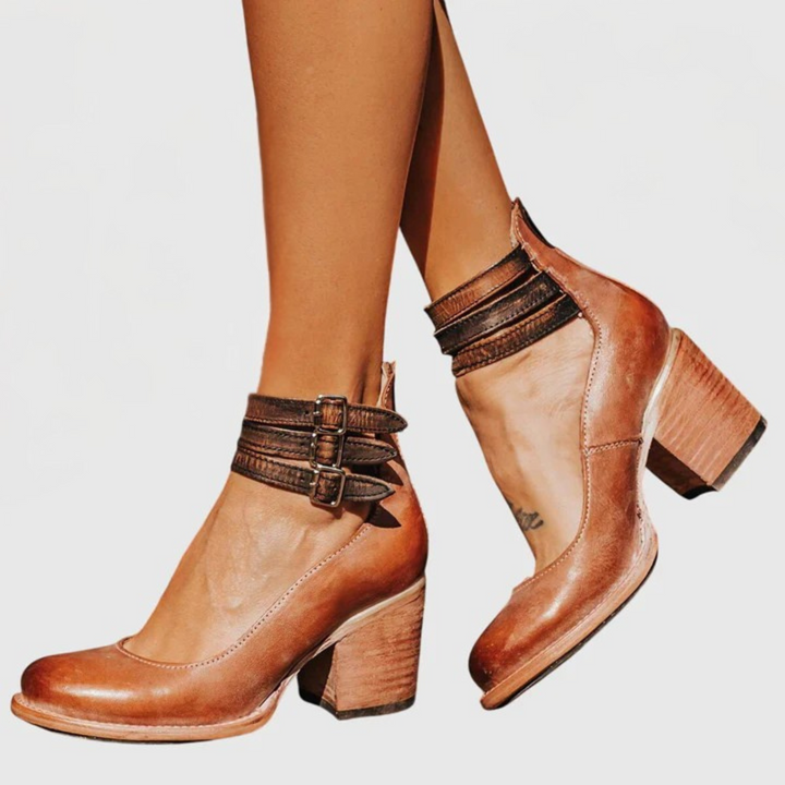 Nina - Women's Elegant Block Heel Pumps with Comfort Padding