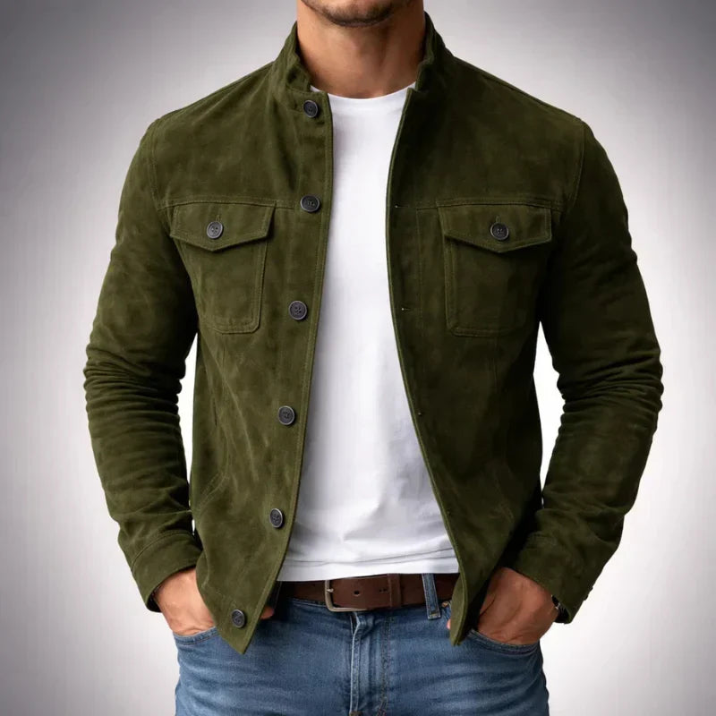LAURENT MONACO | BUTTONED SUEDE JACKET FOR MEN
