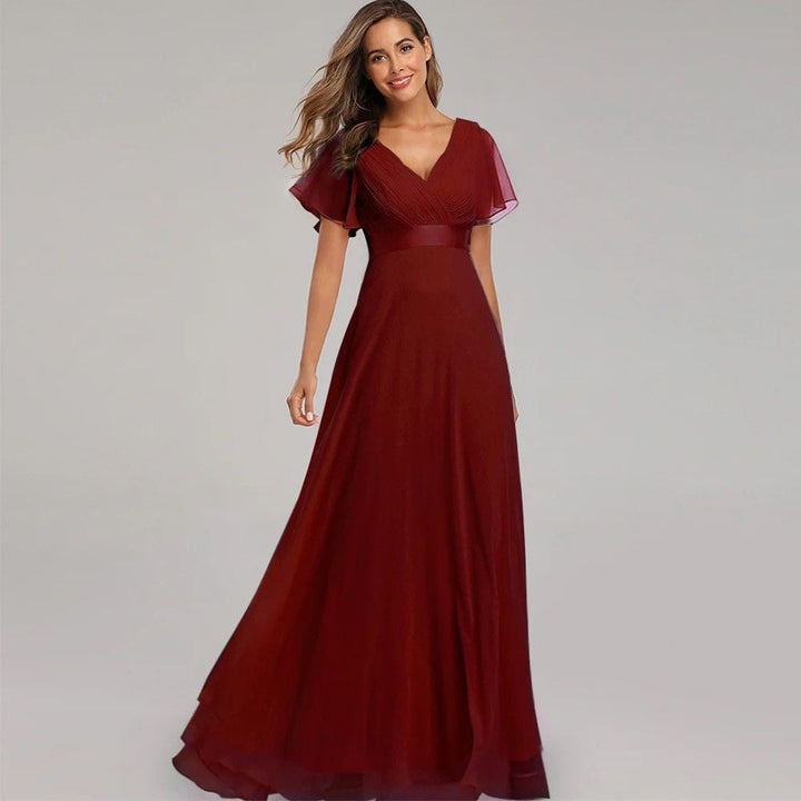 Lelia Flowing Chiffon Dress, view 9 - Elena Harper