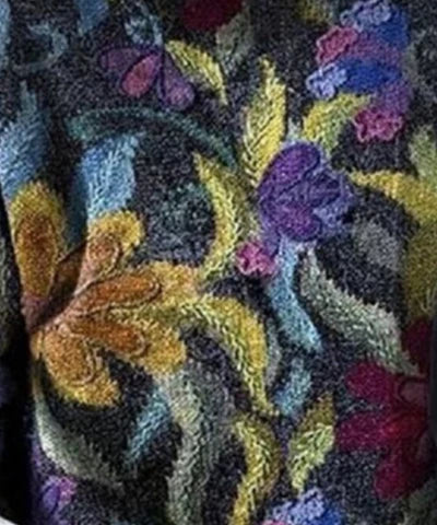 Ladies Sweater with Floral Print – Knitted Pullover Fantasy Print