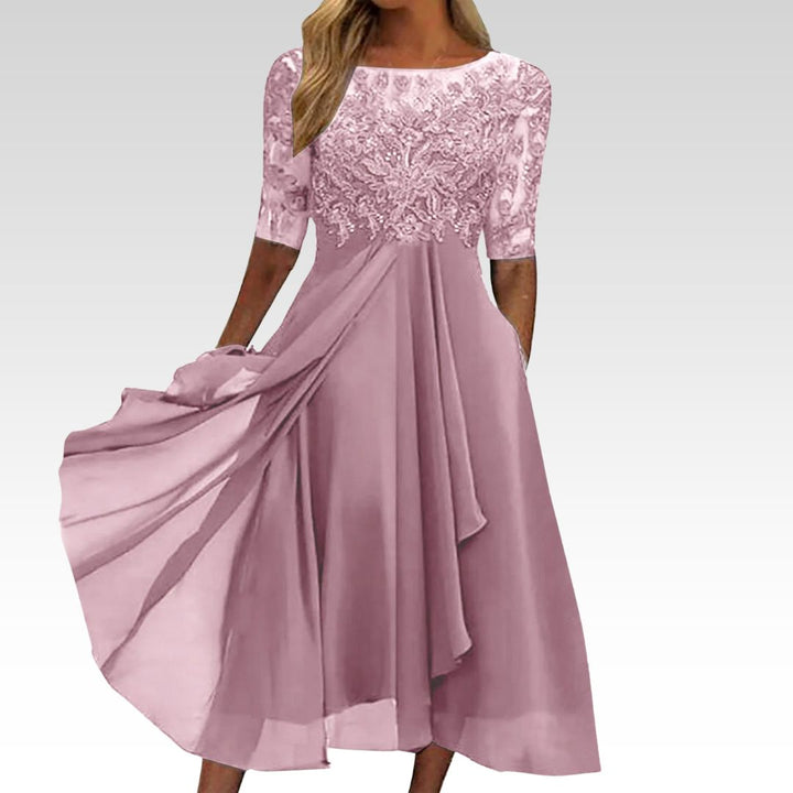 Scarlett™ - Lace Sleeve Midi Dress