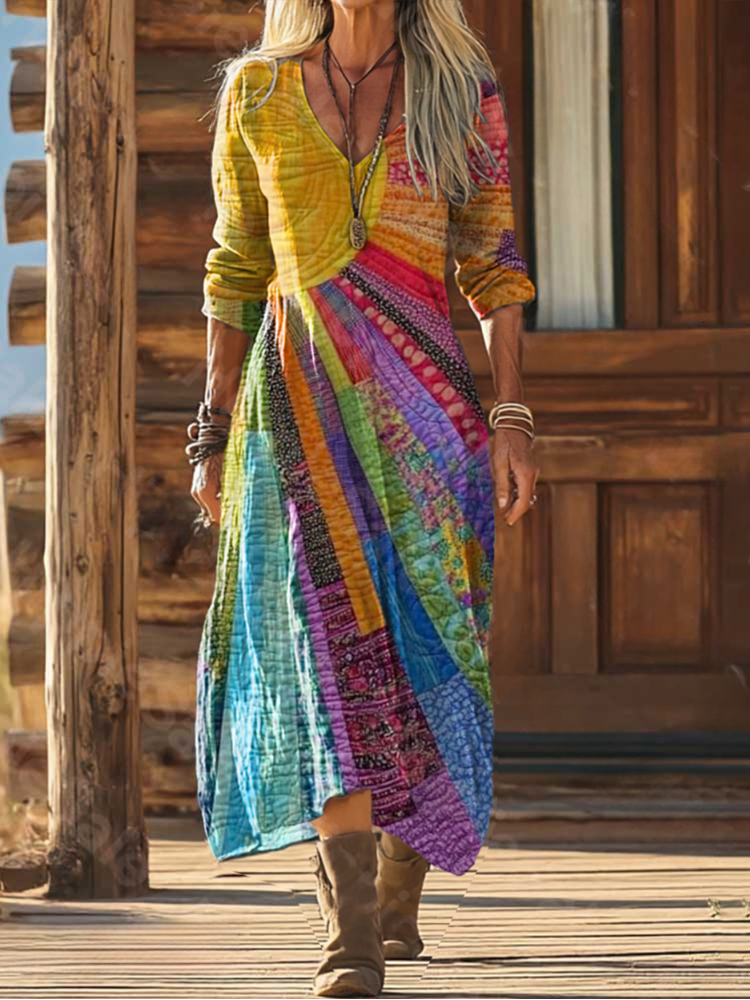 Bohemian Sun Design Dress