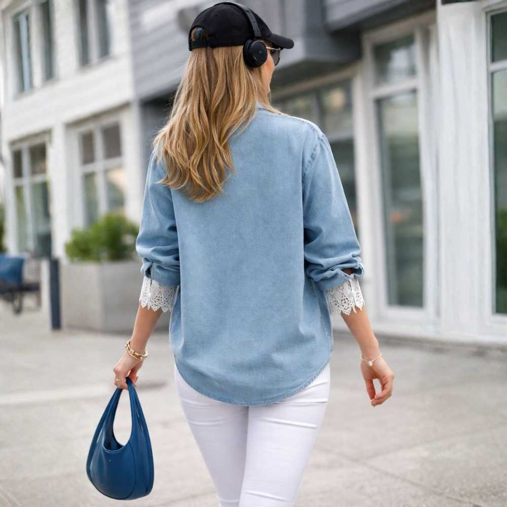 Boé - Denim Shirt with Ruffles