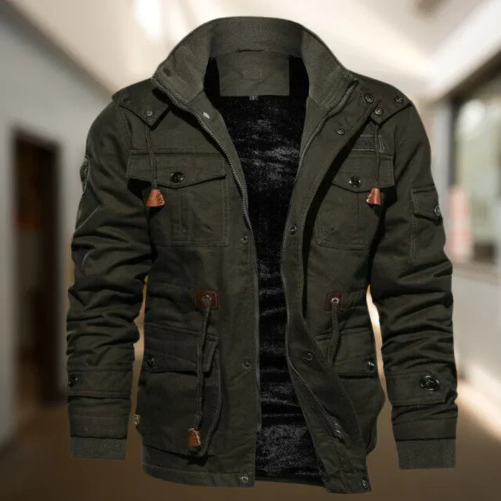 Men's Hooded Military Jacket - Versatile Outerwear