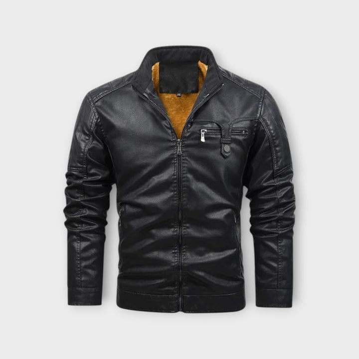 LAURENT MONACO | RETRO FLEECE-LINED LEATHER JACKET
