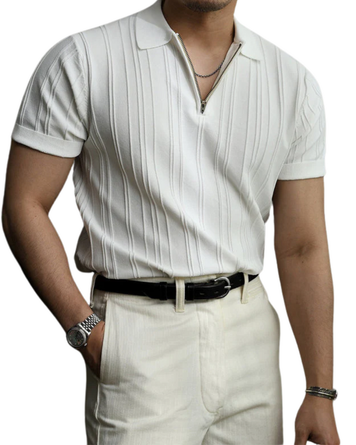 Carmelo Elegant White Polo, view 3 - Elena Harper