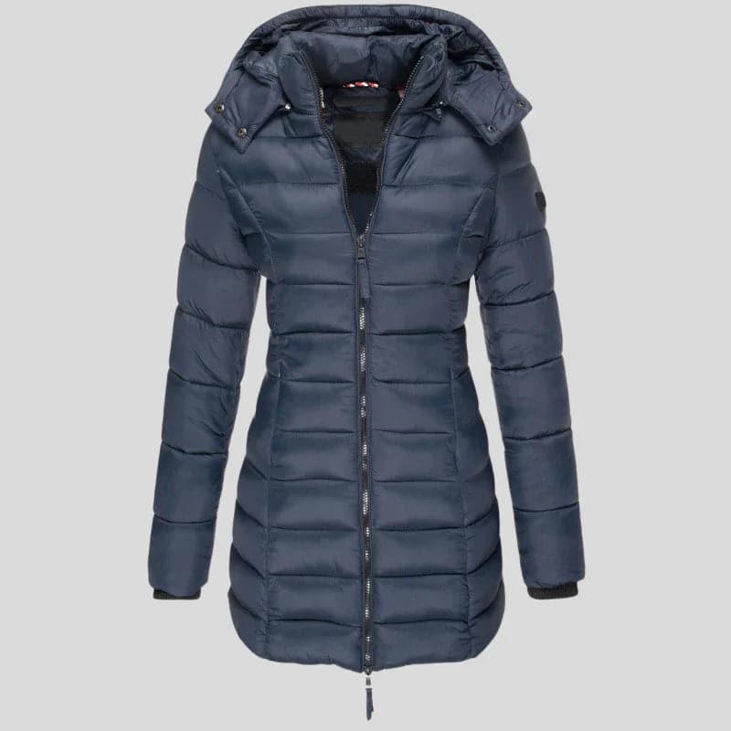 Valérie - Elegant Long Hooded Down Jacket