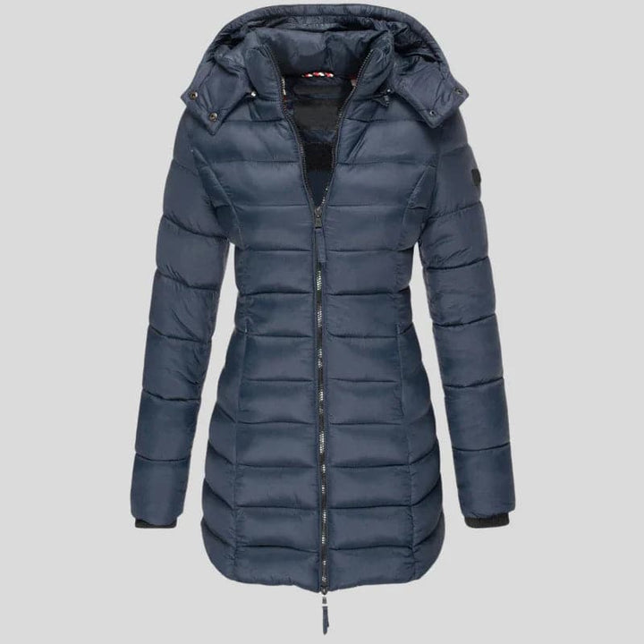 Valérie - Elegant Long Hooded Down Jacket