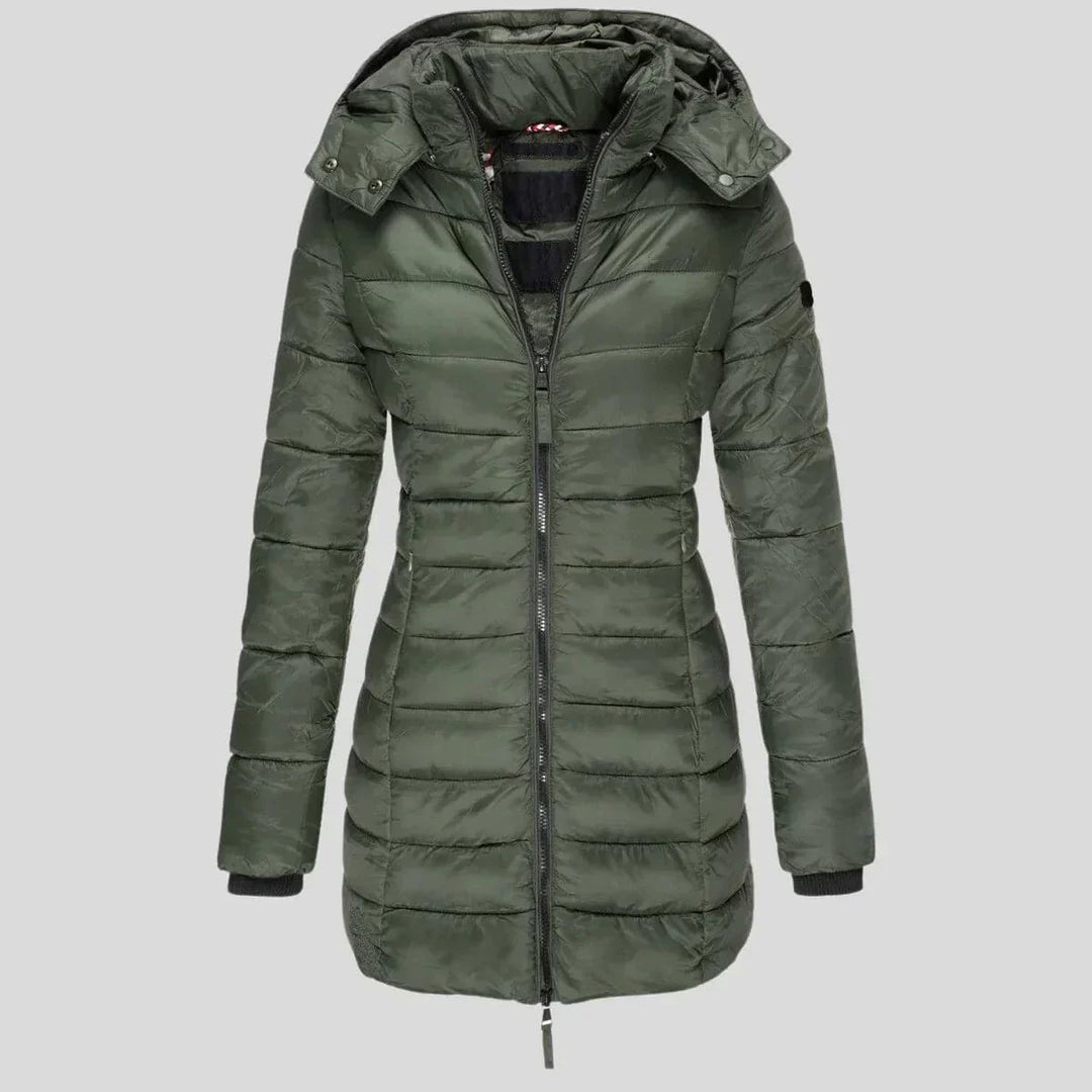 Valérie - Elegant Long Hooded Down Jacket