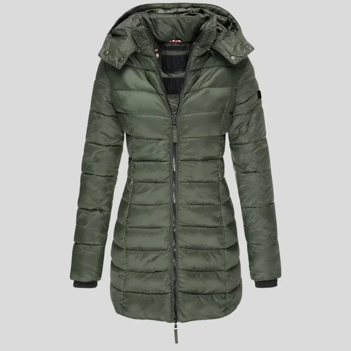 Valérie - Elegant Long Hooded Down Jacket