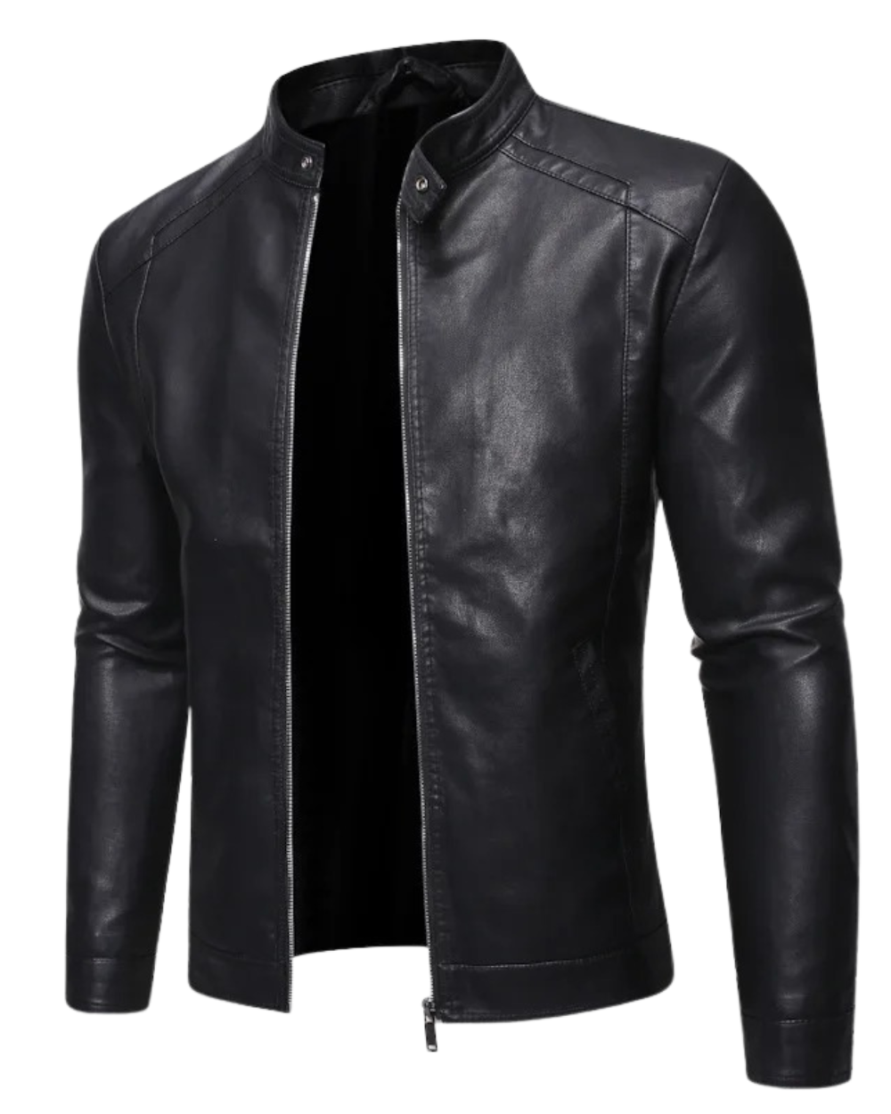 LAURENT MONACO | LEATHER JACKET WITH HIGH COLLAR