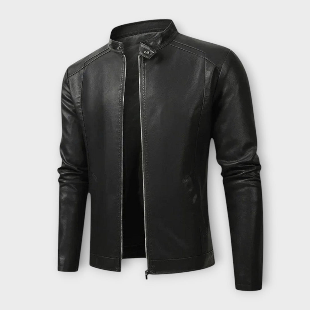 LAURENT MONACO | ELEGANT BIKER LEATHER JACKET FOR MEN