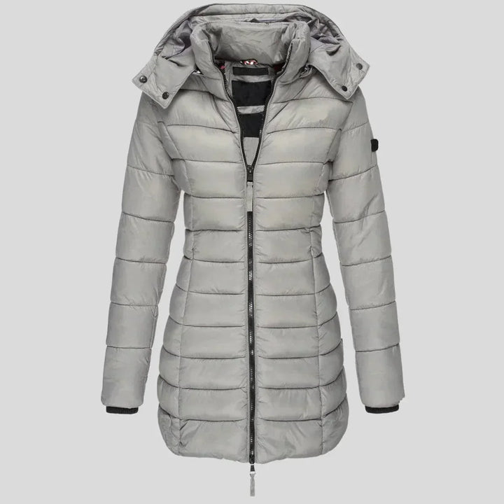 Valérie - Elegant Long Hooded Down Jacket