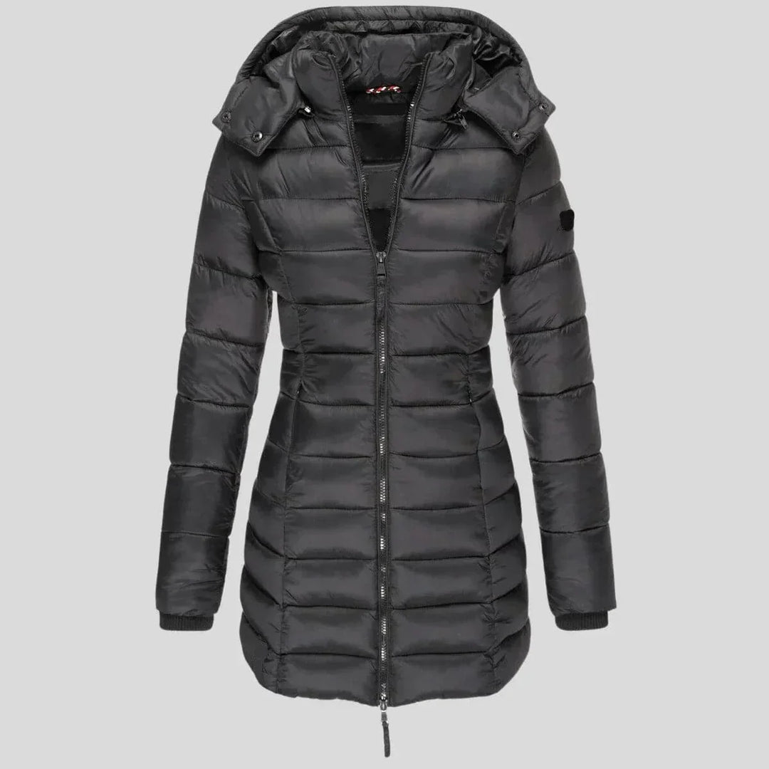 Valérie - Elegant Long Hooded Down Jacket