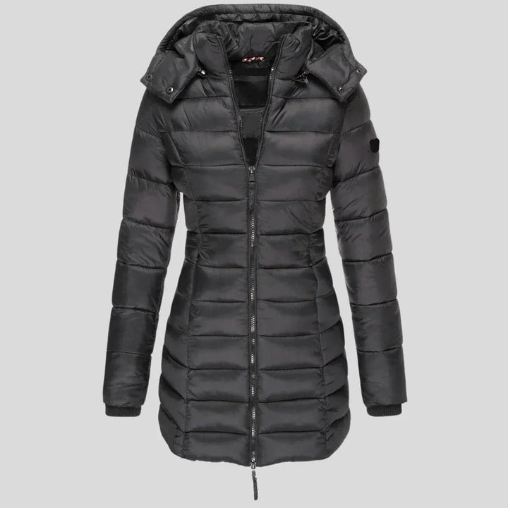Valérie - Elegant Long Hooded Down Jacket