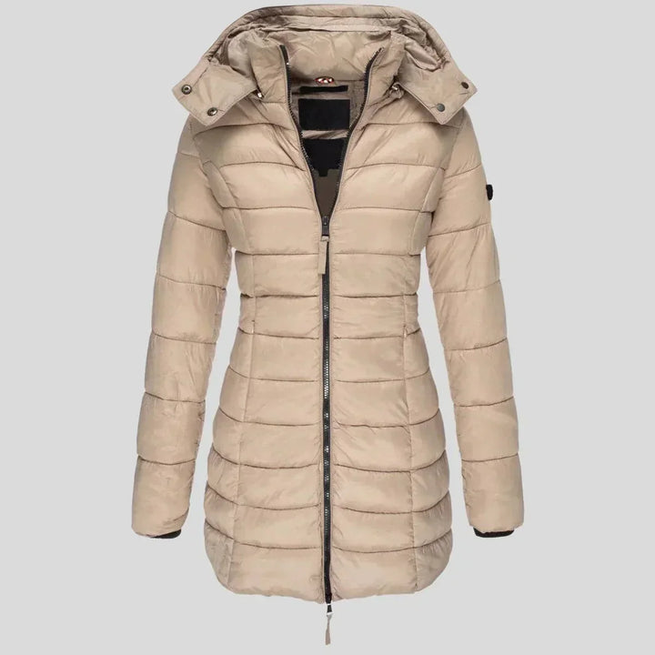 Valérie - Elegant Long Hooded Down Jacket
