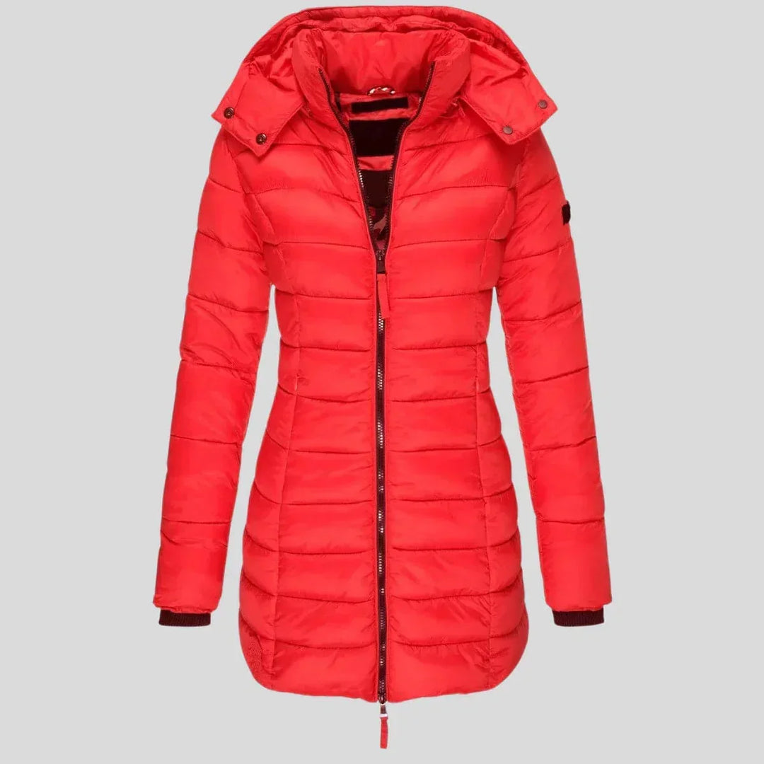 Valérie - Elegant Long Hooded Down Jacket