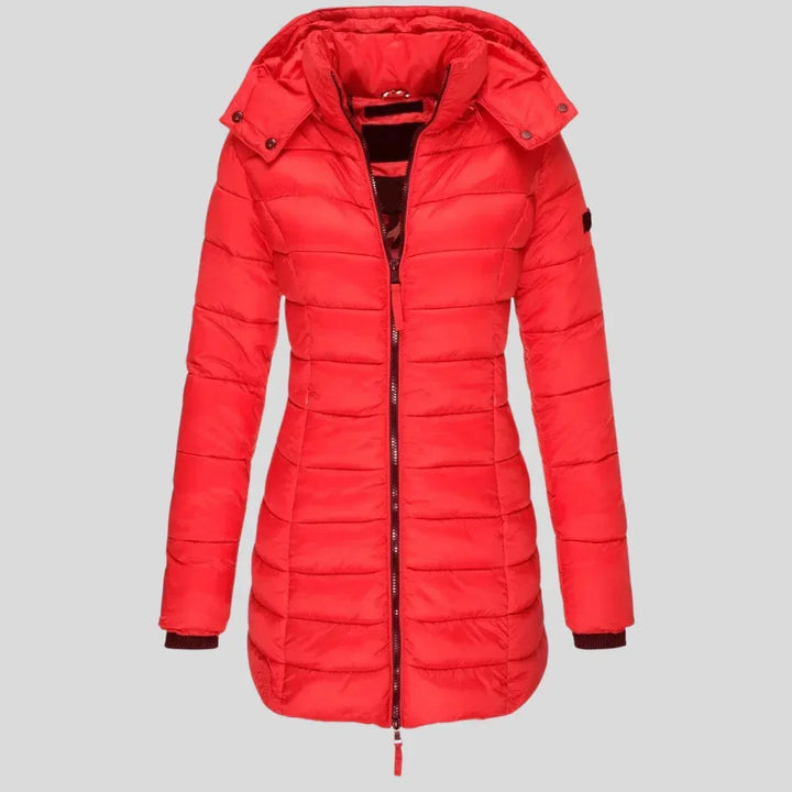 Valérie - Elegant Long Hooded Down Jacket