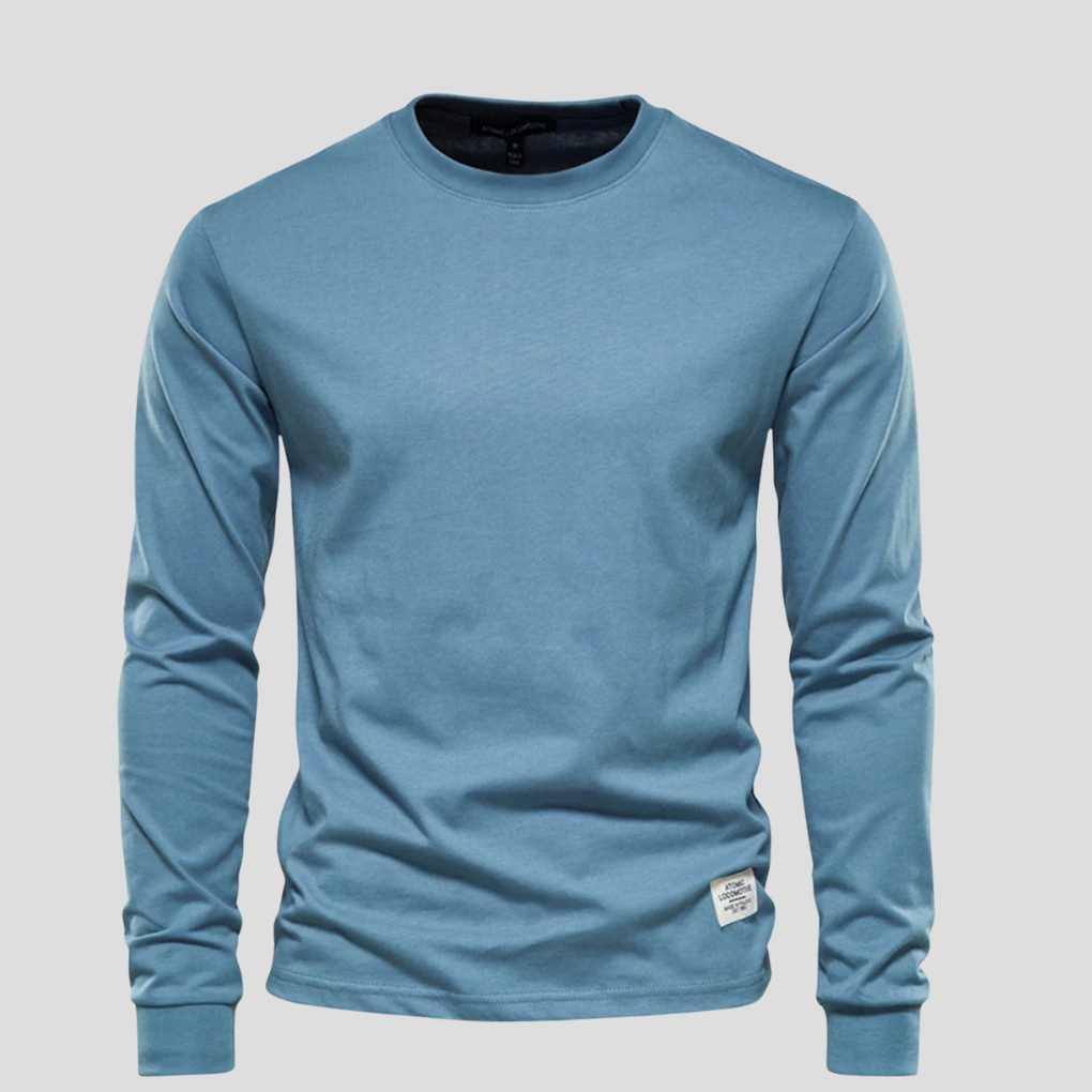 Men’s Long-Sleeved Round-Neck Shirt, view 3 - Elena Harper