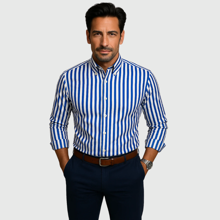 Rave Classic Striped Blouse, view 7 - Elena Harper