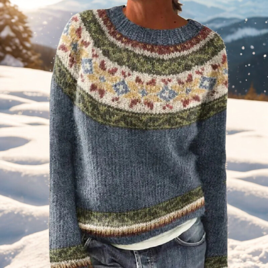 Astrid Warm Sweater with Refined Nordic Details - Elena Harper