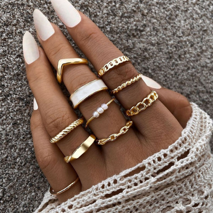 10 Pieces of Stacking Rings Mixable Rings, view 2 - Elena Harper