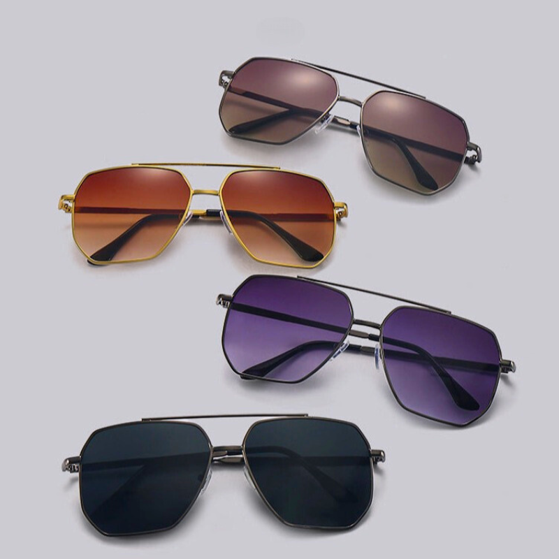 Aviator Sunglasses with Metal Frame and UV400 Protection
