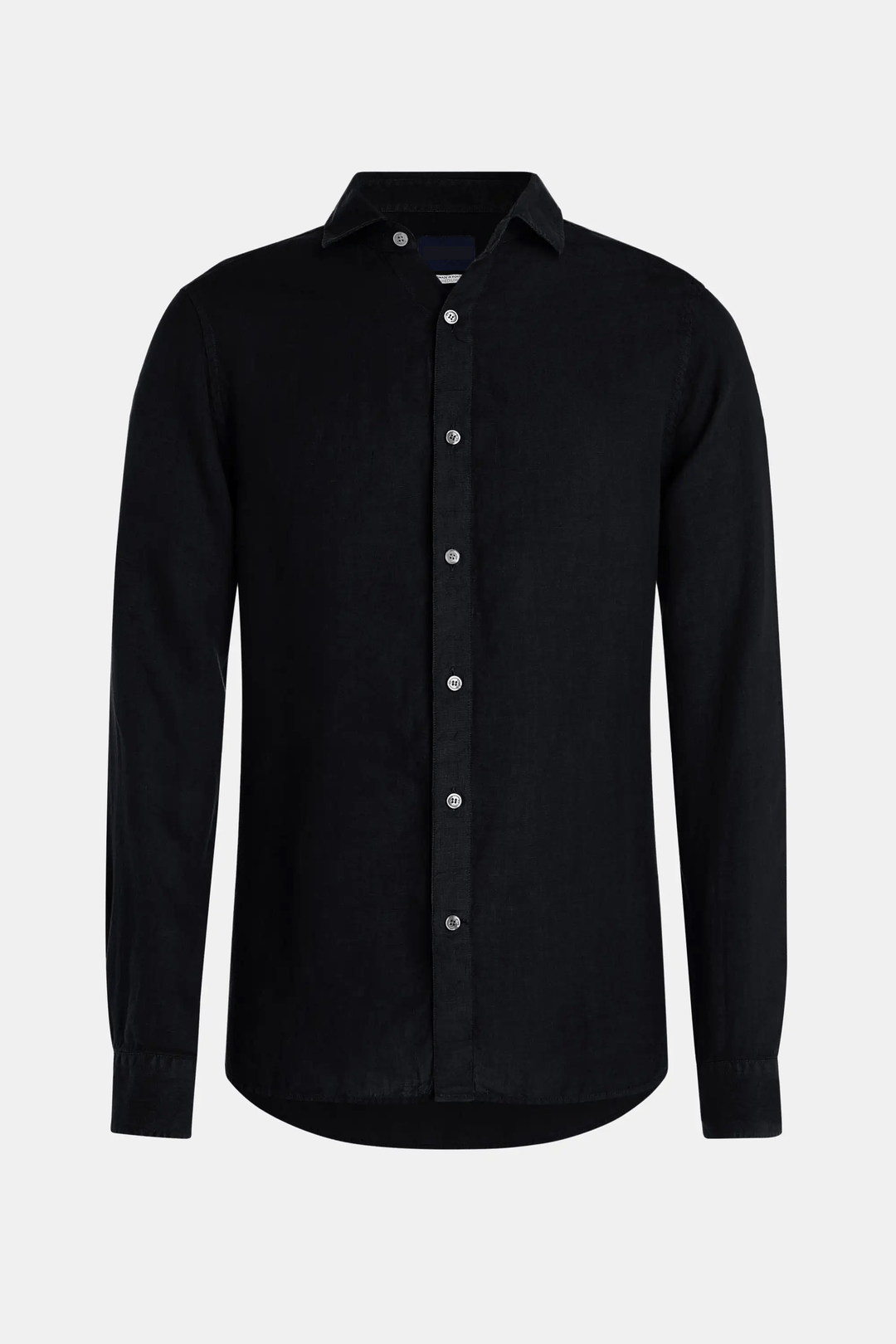 Puento Fortade Black Linen Shirt Regular Fit Essential Black - Elena Harper