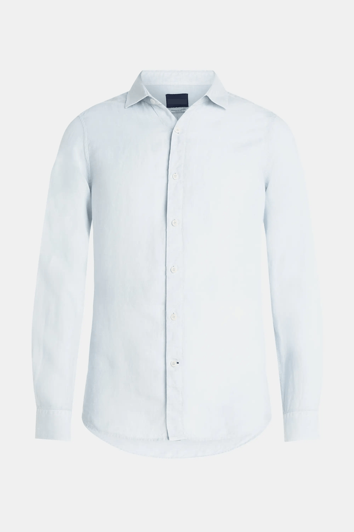 Puento Fortade Light Blue Linen Shirt Regular Fit Essential Light Blue - Elena Harper