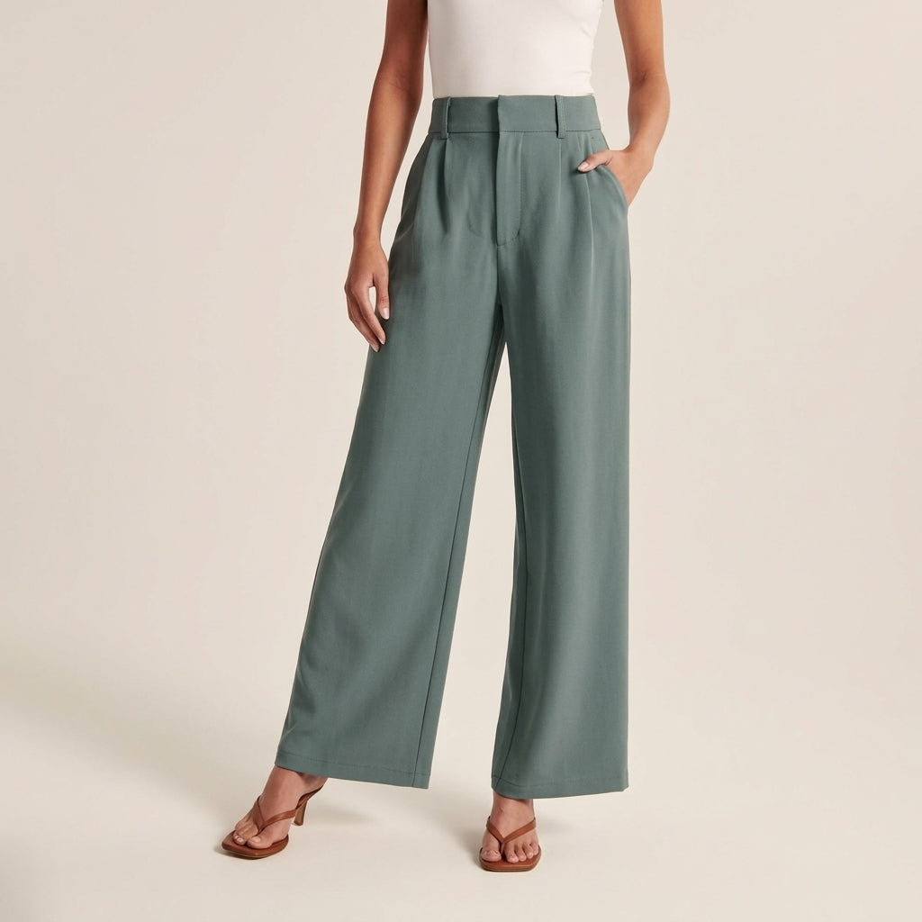 Greta | Women's High-Waisted Trousers Straight Cut Elegant