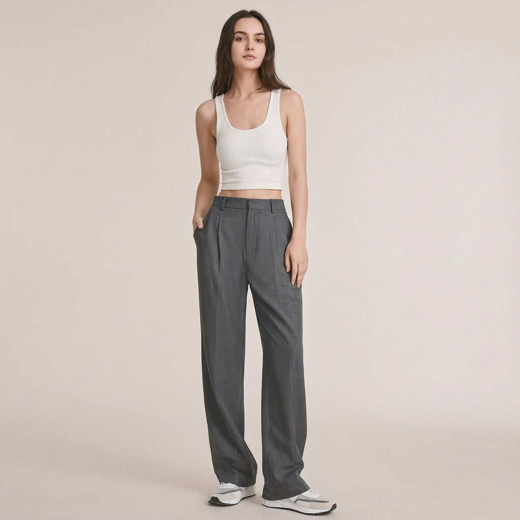 Greta | Women's High-Waisted Trousers Straight Cut Elegant
