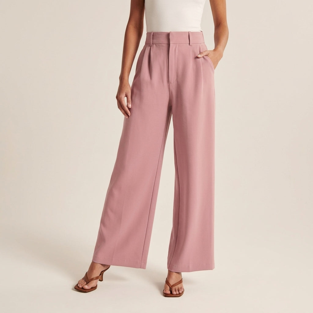 Greta | Women's High-Waisted Trousers Straight Cut Elegant