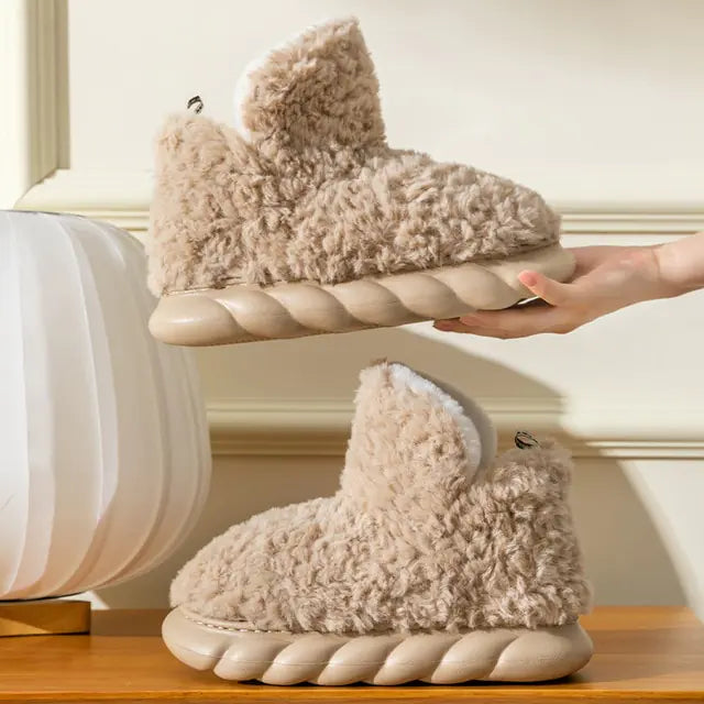 LunaStep Plush Anti-Slip Platform Slippers - Elena Harper