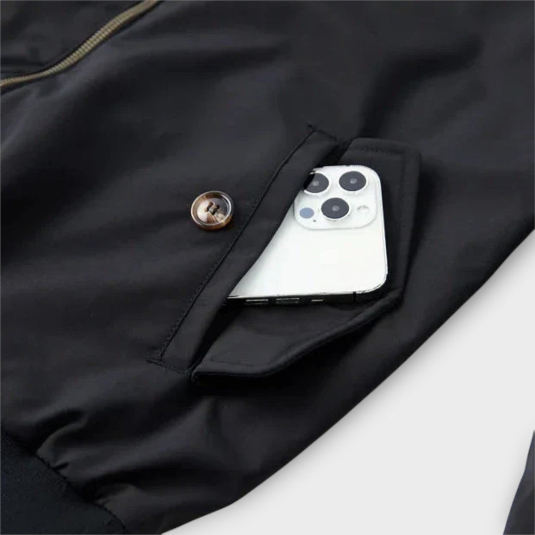 Lightweight Zip-Up Jacket for Men – High Collar Transitional Jacket