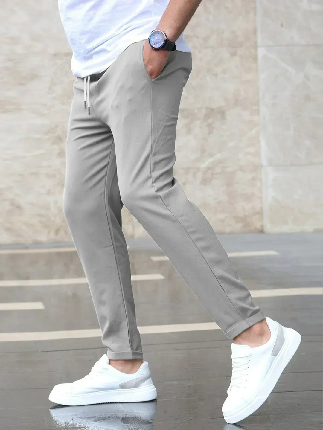 Jogging Slim Fit Premium Men – Casual Fitted Pants with Drawstring