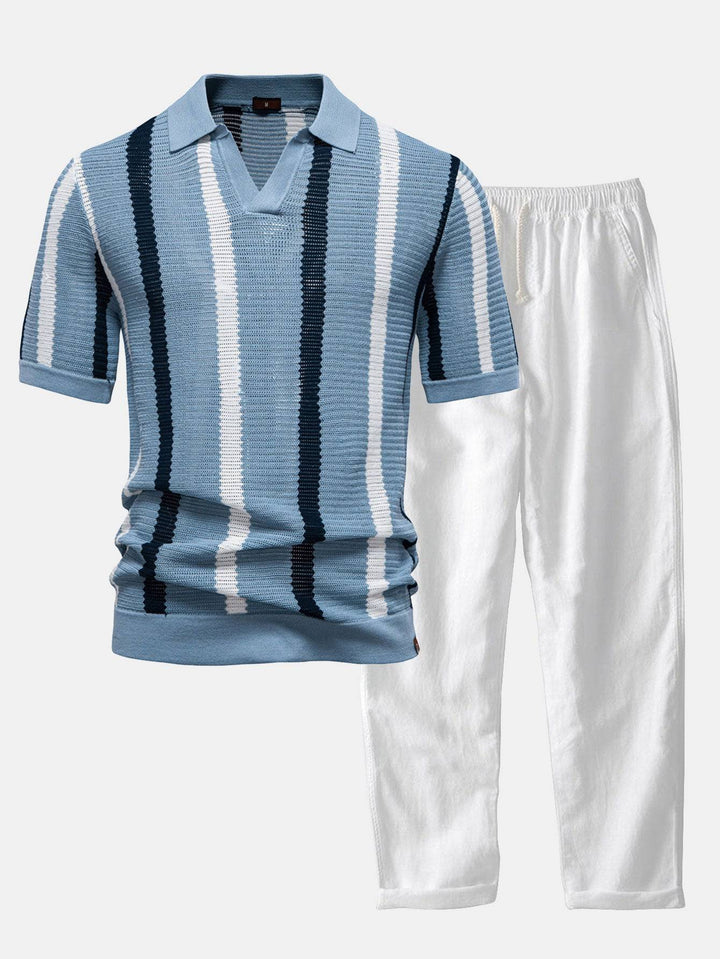 Villefranche Riviera Set by Emma & Rose Durban, featuring a stylish polo shirt and matching accessories on a neutral background.