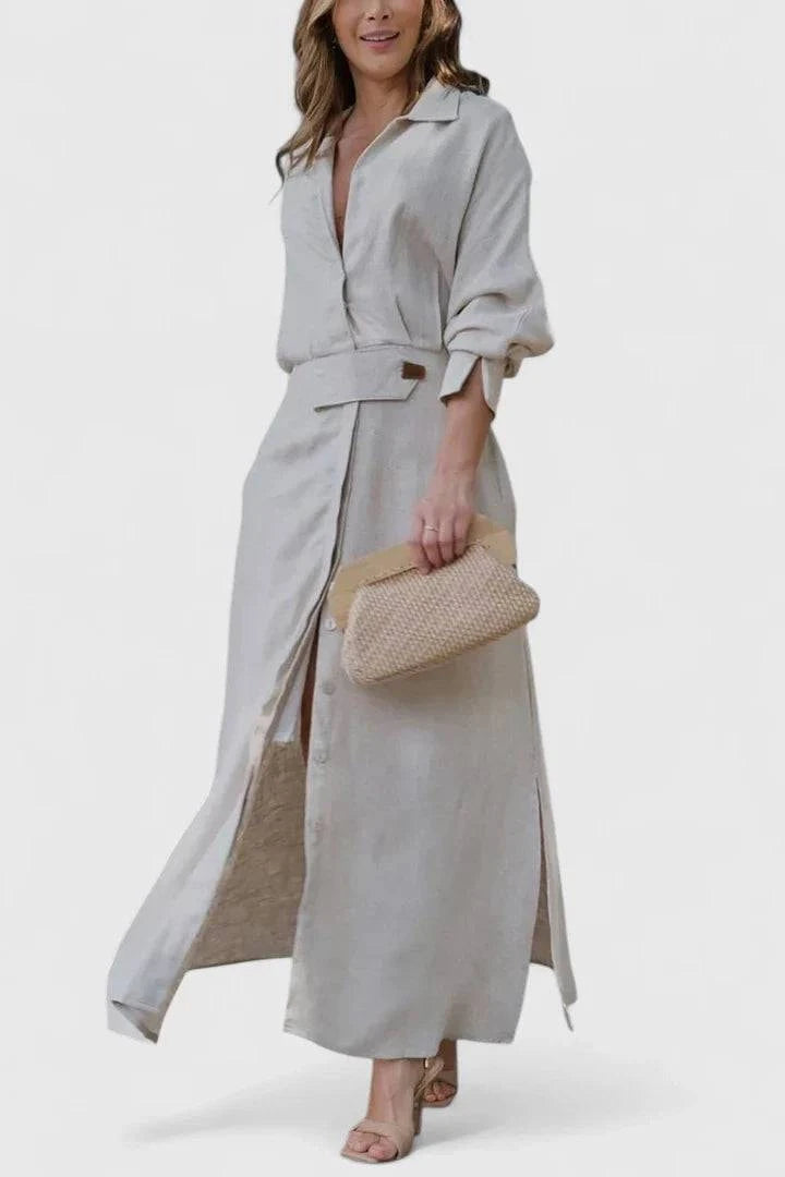 Emma & Rose Cape Town Monique™ elegant summer maxi dress with V-neck, flowing fabric, perfect for warm weather occasions.