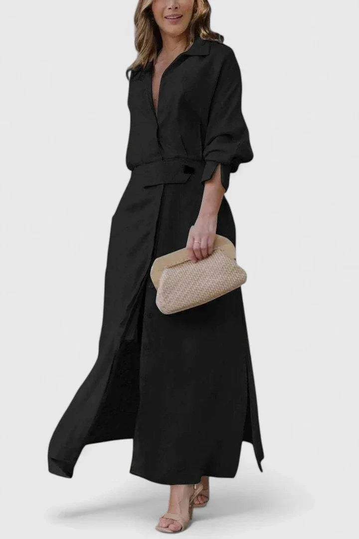 Elegant Monique™ maxi dress by Emma & Rose Cape Town featuring a V-neck design, perfect for summer wear.