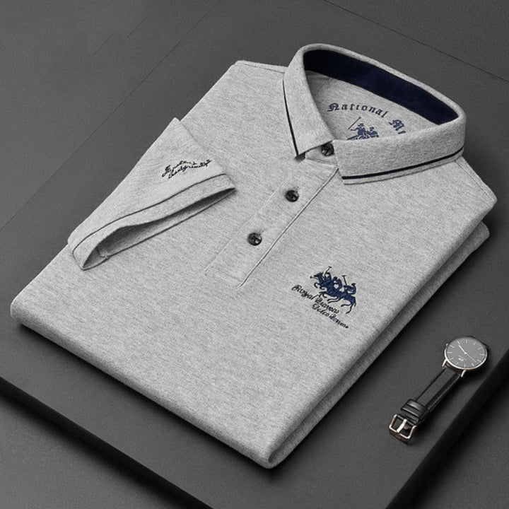 Men's Breathable Short Sleeve Embroidered Polo