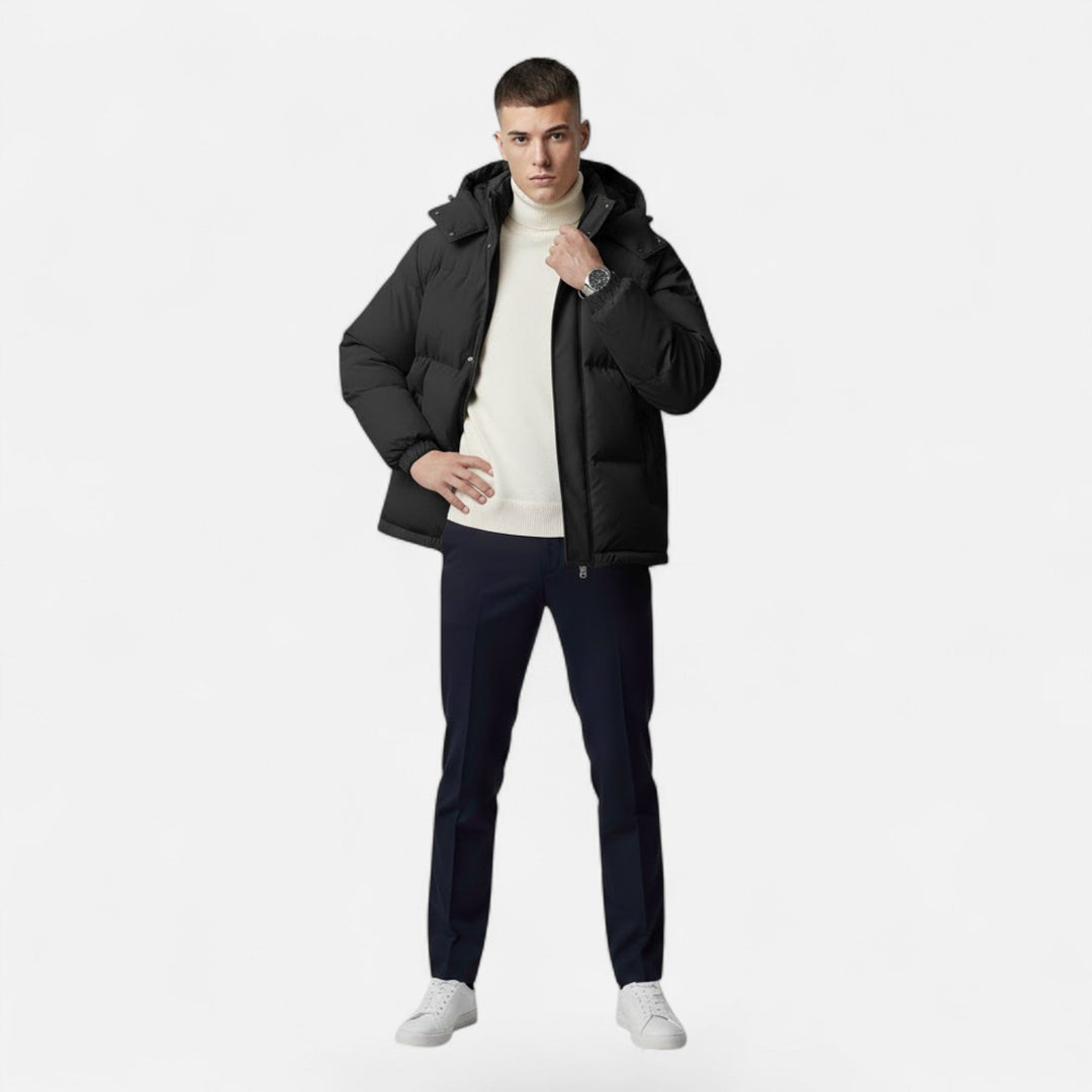 Men's Hooded Padded Jacket: Stay Warm & Stylish All Season, view 5 - Elena Harper