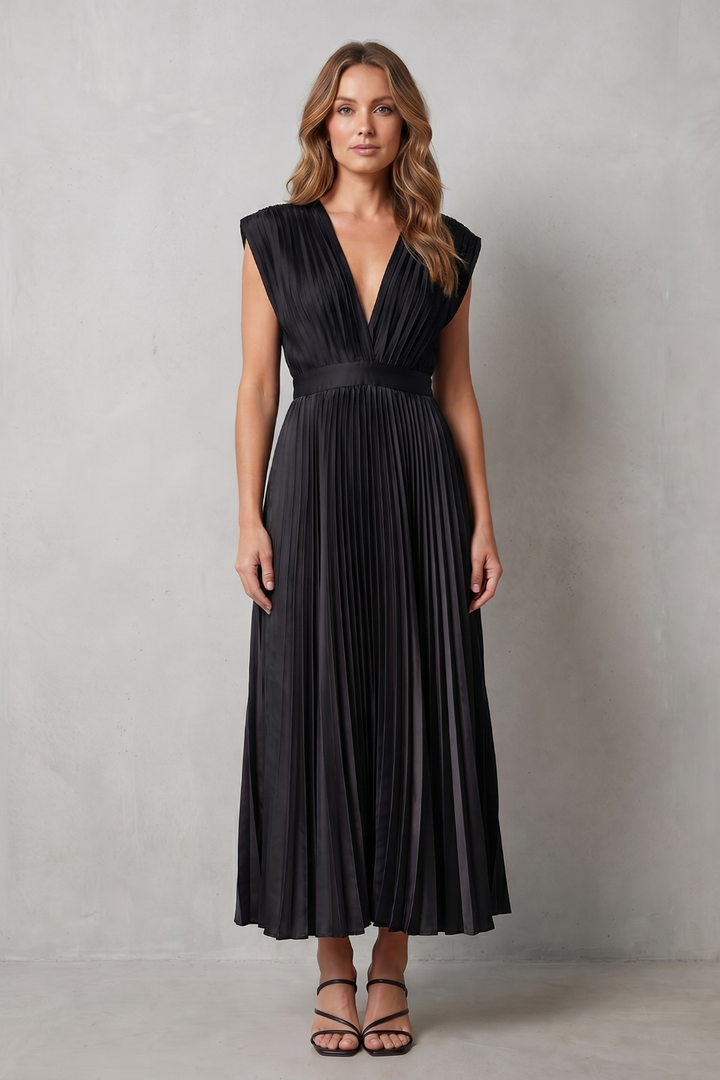 Veloria – Flowing pleated elegance – Midi dress