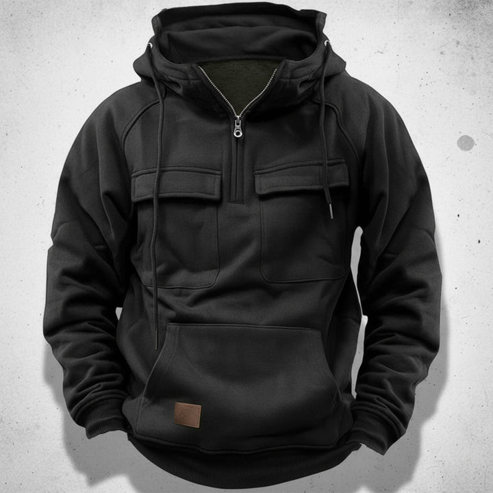 Men's Quarter Zip Hoodie: Ultimate Comfort & Versatile Style, view 3 - Elena Harper
