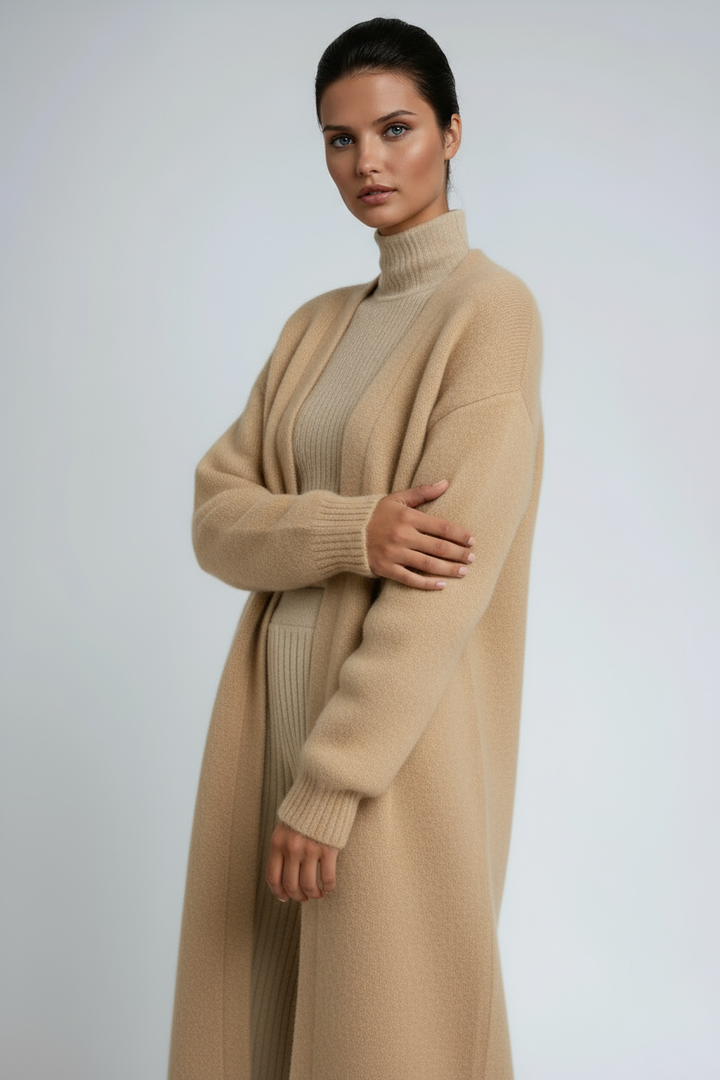 Long Open Knit Cardigan Longline