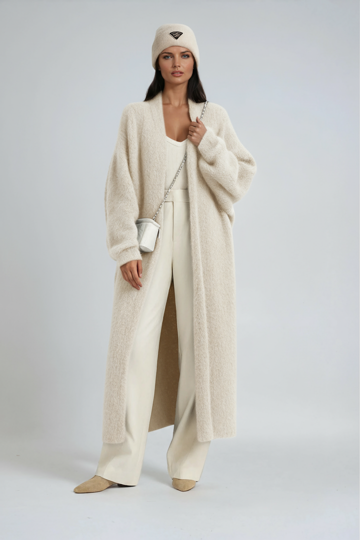 Long Open Knit Cardigan Longline