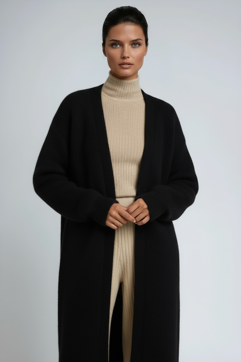 Long Open Knit Cardigan Longline